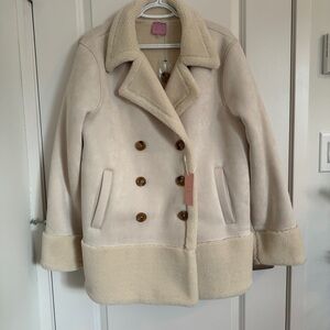 Women's Cream Double-Breasted Coat